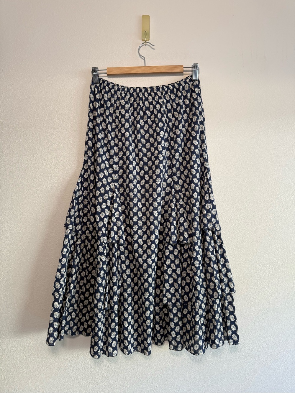The Great the curtsy floral ruffle cotton midi skirt Sz 1/S 4-6
